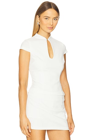 Runaway The Label Vieno Keyhole Fitted Top in White. Size XS. Also