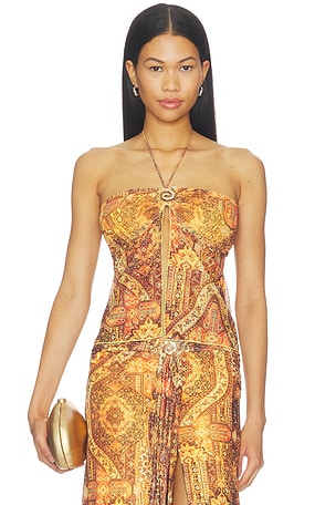 Skylar Sheer Halter Split Front Top Runaway The Label