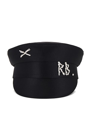 Crystal-embellished Satin Baker Boy Cap Ruslan Baginskiy