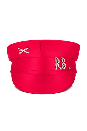 Crystal-embellished Satin Baker Boy Cap Ruslan Baginskiy