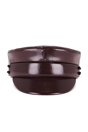 Faux Leather Belted Baker Boy Cap Ruslan Baginskiy