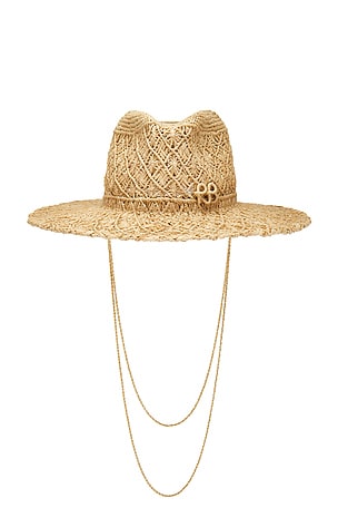 Cut Out Double Chain Strap Fedora Hat Ruslan Baginskiy