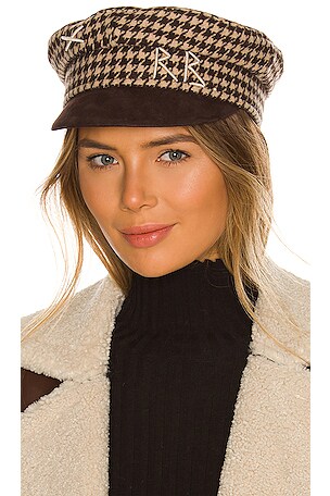 Ruslan Baginskiy Houndstooth Baker Boy Cap in Brown | REVOLVE display picture 1