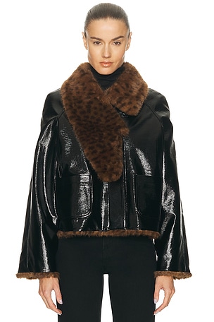 Pu Leopard Print Jacket REVOLVE x JJ