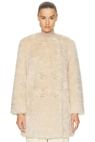 REVOLVE x JJ Revolve X JJ Faux Fur Coat in Beige