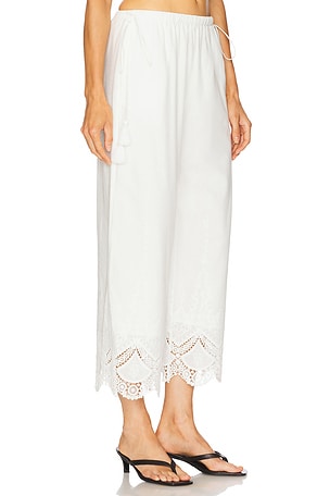REVOLVE x JJ Embroidered Pant in White. Size M. Also