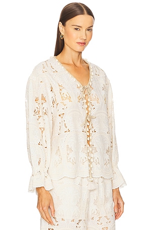 REVOLVE x JJ Embroidered Top in Beige
