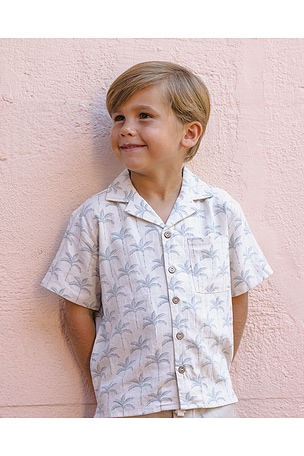 Rylee + Cru Lapel Collar Shirt in Ivory
