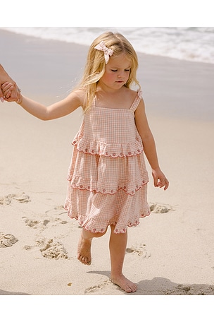 Rylee + Cru Ruffled Swing Dress in Pink