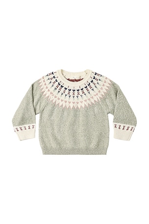 Rylee + Cru Kids Fair Isle Sweater in Sage