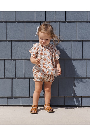 Rylee + Cru Butterfly Top & Bloomer Set in Baby Blue,Rust