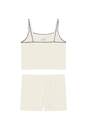 Rylee + Cru Pointelle Lounge Set in Ivory