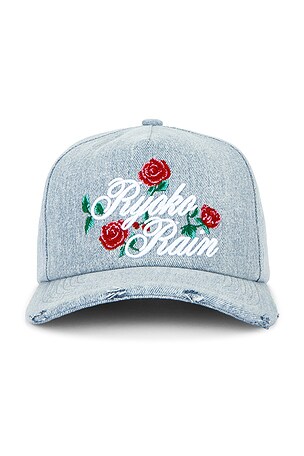 Denim Rose Strapback Hat Ryoko Rain