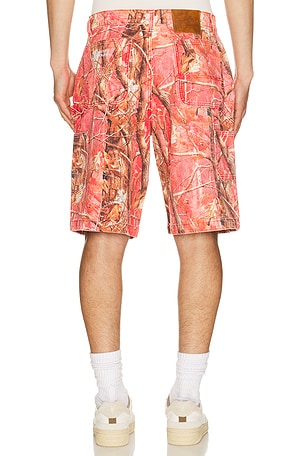 Ryoko Rain Tree Camo Double Knee Oversized Shorts in Pink