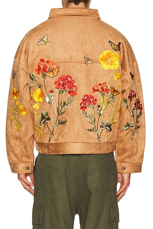 Ryoko Rain Monarch Clay Suede Work Jacket in Brown. Size XL/1X. Also