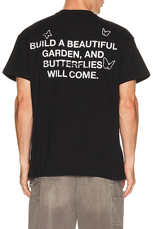 Ryoko Rain Butterfly Garden Tee in Black