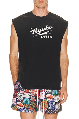 Ryoko raen camiseta tirantes auto parts en color negro
