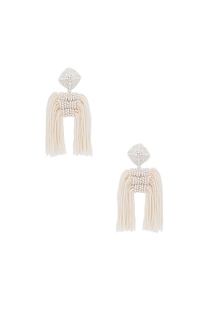 Sachin & Babi Short Tassel Dupio Earrings in White | REVOLVE display picture 3