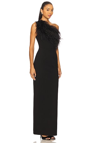 SANS FAFF Blair Feather Gown in Black