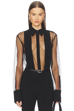 Meghan Panelled Polka Silk Blouse SANS FAFF