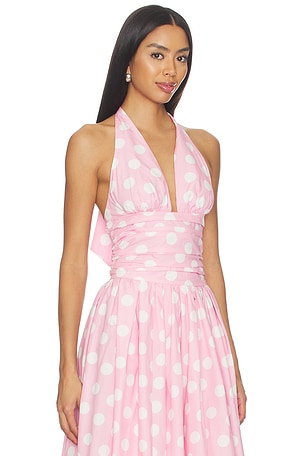SANS FAFF Carlo Halter Top in Pink,White