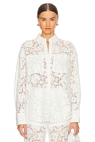 SPELL Ella Lace Blouse in White