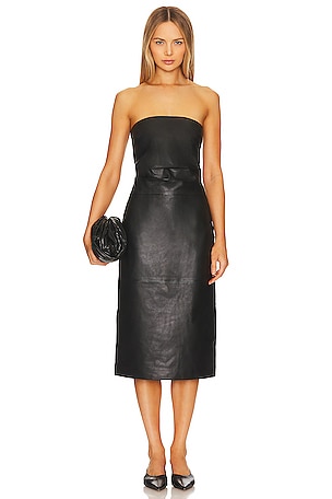 Leather Midi DressSt. Agni$530