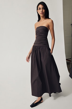 Gathered Strapless Tie Back Dress St. Agni