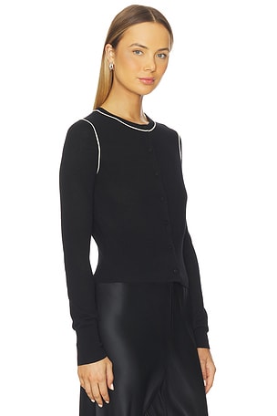 St. Agni Wool Fine Line Cardigan in Black. Size XS. Also