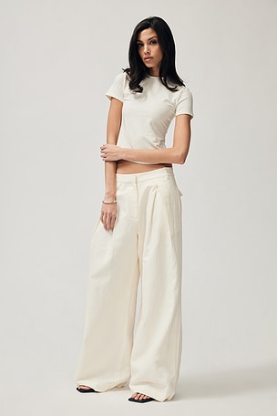 Wide Leg Pleat Pants St. Agni