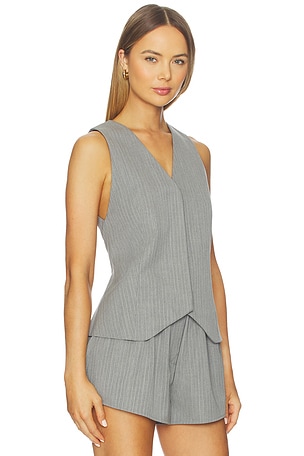 St. Agni Pinstripe Wool Vest in Grey. Size M. Also