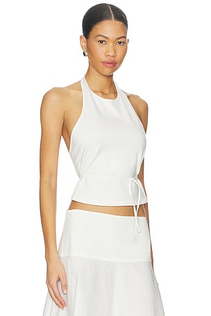 St. agni top halter de jersey suave en color blanco