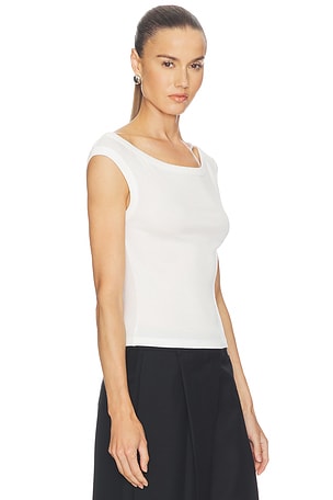 St. agni organic cotton off shoulder top en color blanco