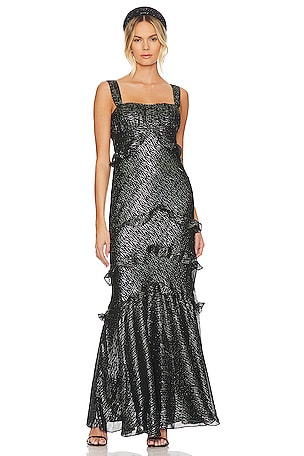 SALONI Chandra Dress in Black Silver | REVOLVE