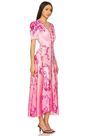 SALONI Lea Long Dress in Ombre Serramento in Pink