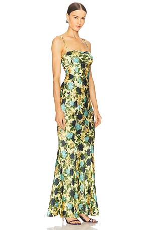 SALONI Renee Long Dress in Green