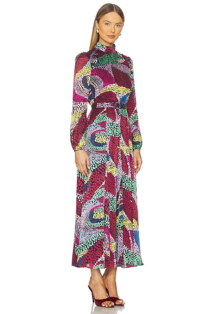 SALONI Jacqui- B Dress in Red,Green