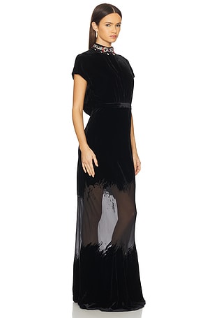SALONI Fabienne Long Dress in Black