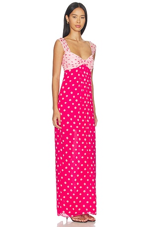 SALONI Chani Long Dress in Pink