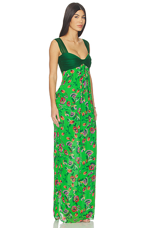 SALONI Chani Long Dress in Green