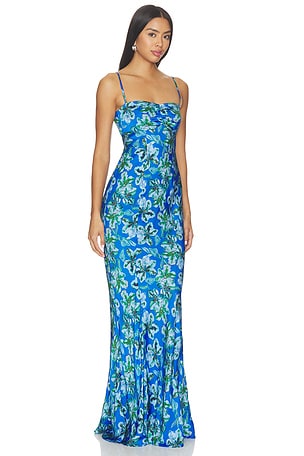 SALONI Renee Long Dress in Blue