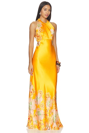 SALONI Cozette Long Dress in Yellow