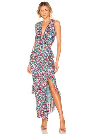 SALONI Anita Dress in Blue Poppyfield | REVOLVE