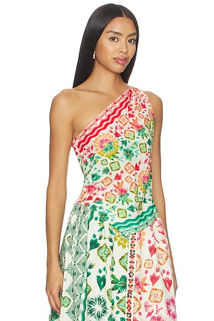 SALONI Madeline Top in Green, Pink