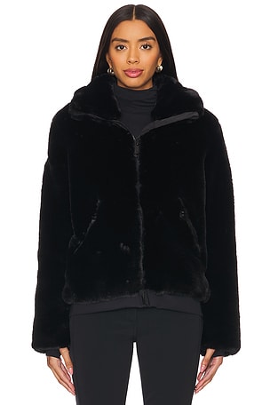 alo Norte Faux Sherpa Coat in Black REVOLVE