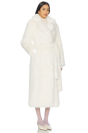 SAM. Goldie Maxi Coat in White. Size M. Also