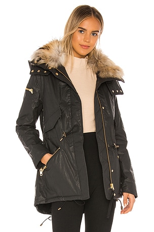 Devon Removable Fur Collar Parka in Carbon Natural REVOLVE