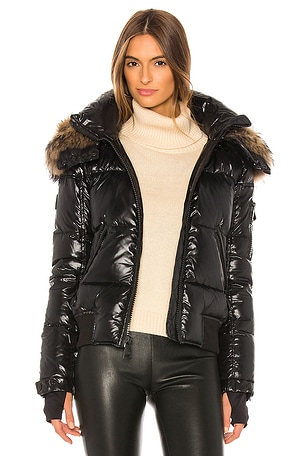 Dylan Detachable Fur Hood Puffer Jacket in Jet REVOLVE