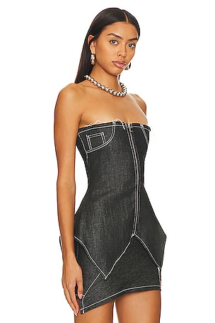 x REVOLVE Zip Front Tube Top With Uneven Hem SAMI MIRO VINTAGE