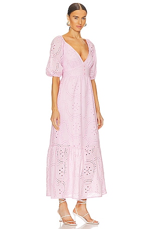 Sanctuary Maxi Eyelet Dress in Pink